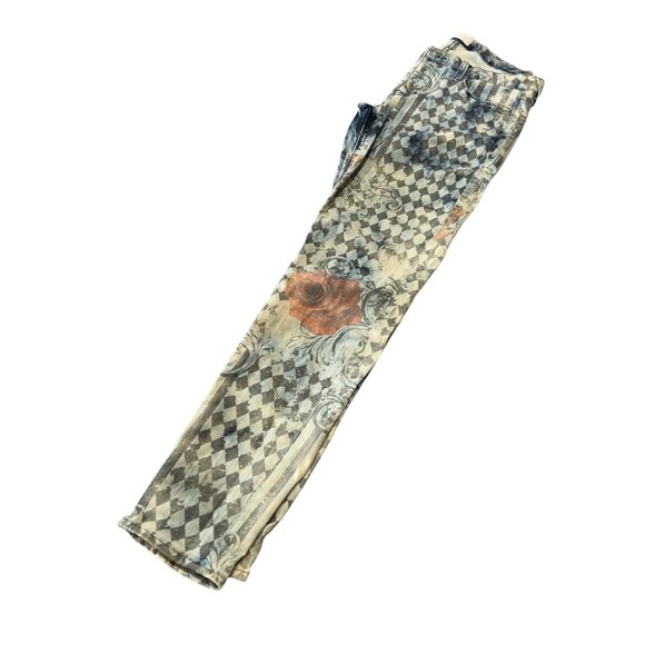 HUDSON Krista Roses Graphic Super Skinny Jeans Sz 29 Streetwear Art to Wear - Picture 10 of 11